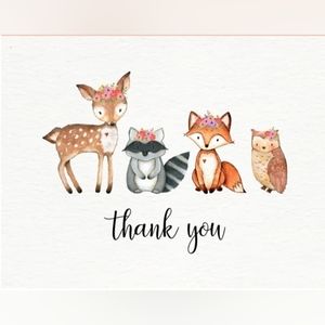 Woodland Critters Business Thank You Cards 50 Count